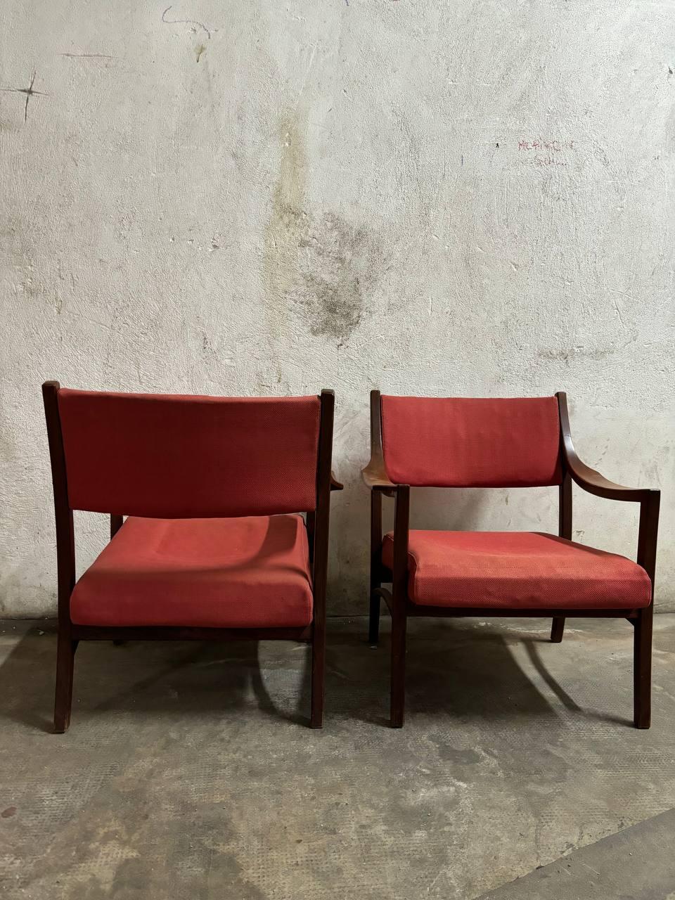 Mid-20th Century Fauteuils Ico Parisi pour Cassina (Attribué) - Acajou élégant, design du milieu du siècle en vente