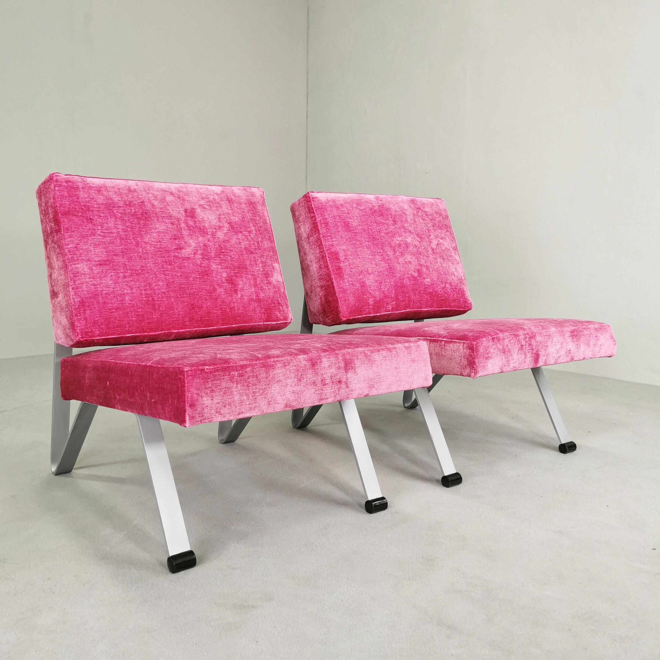 Mid-Century Modern Vintage velvet armchairs 1960s For Sale