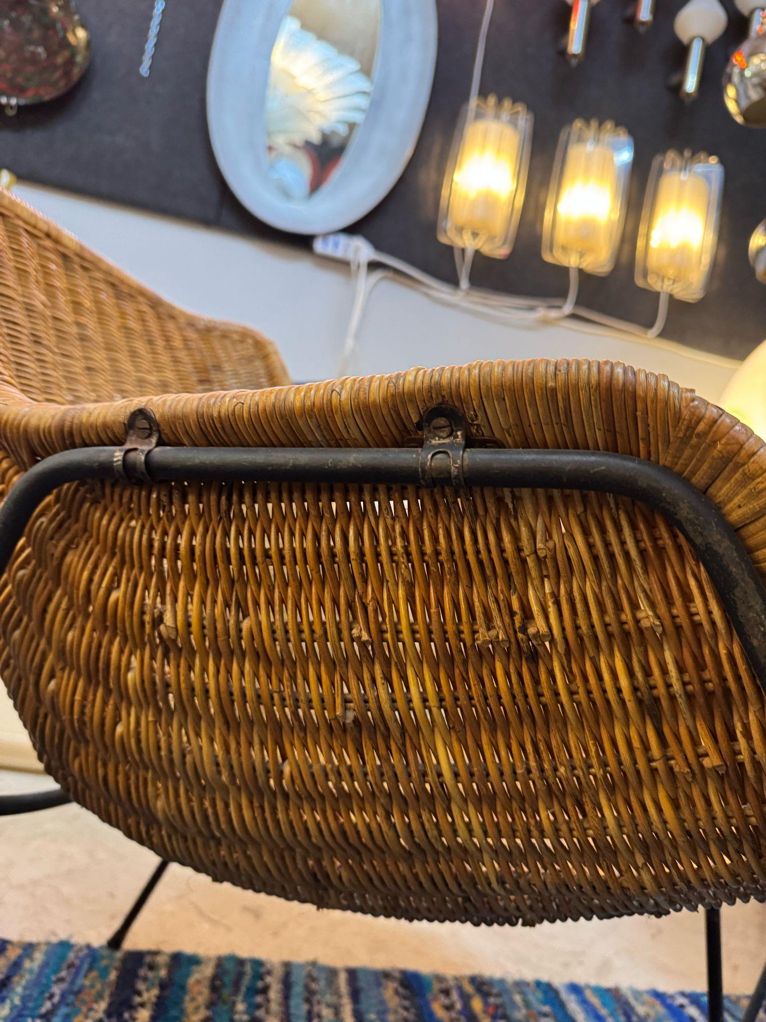 Fauteuils en osier de Tito Agnoli 1970 en vente 5