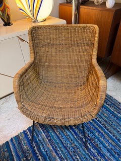 Wicker armchairs by Tito Agnoli 1970s