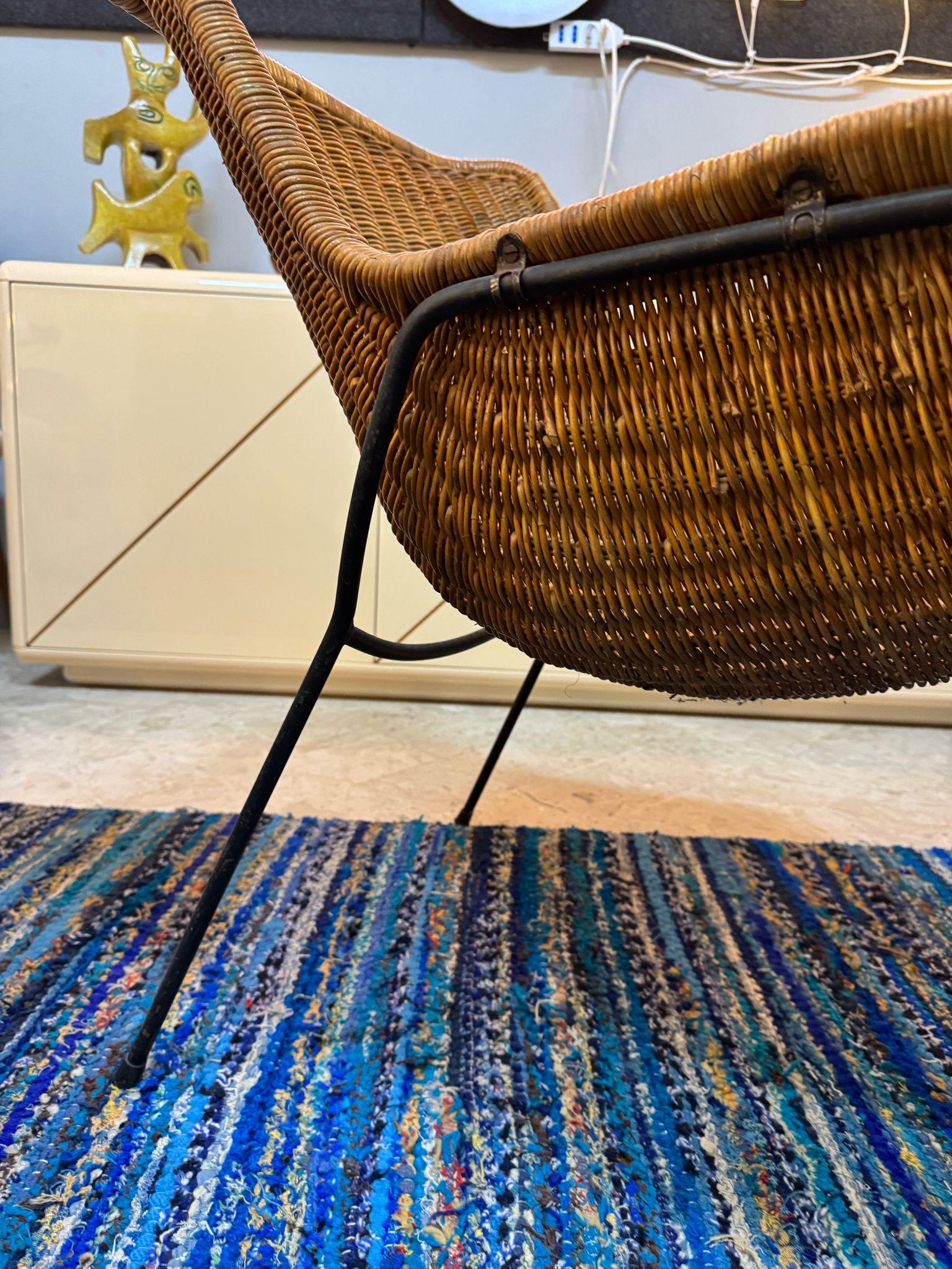Fauteuils en osier de Tito Agnoli 1970 en vente 4