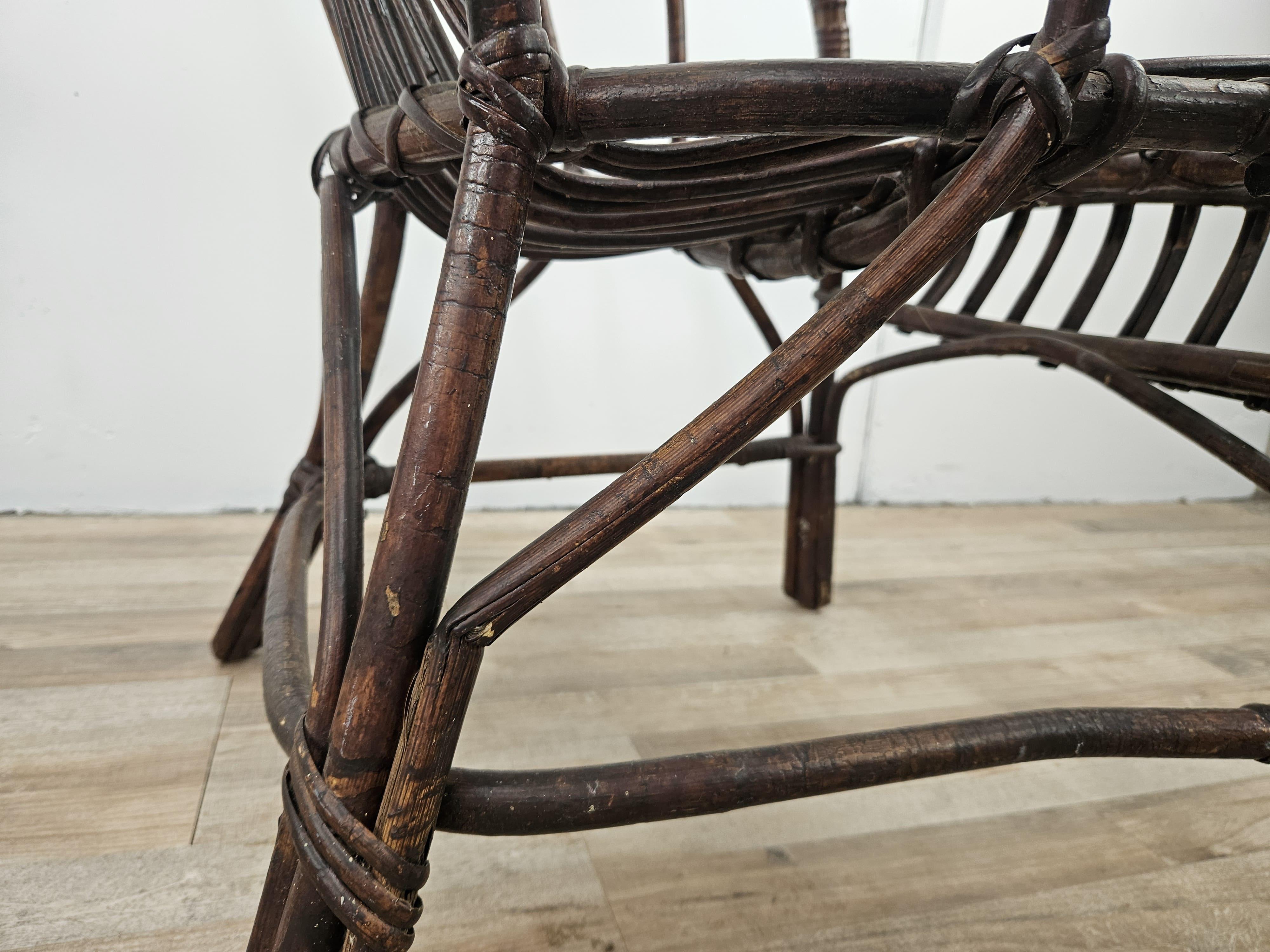 Italian wicker outdoor armchairs, 1970s For Sale 13