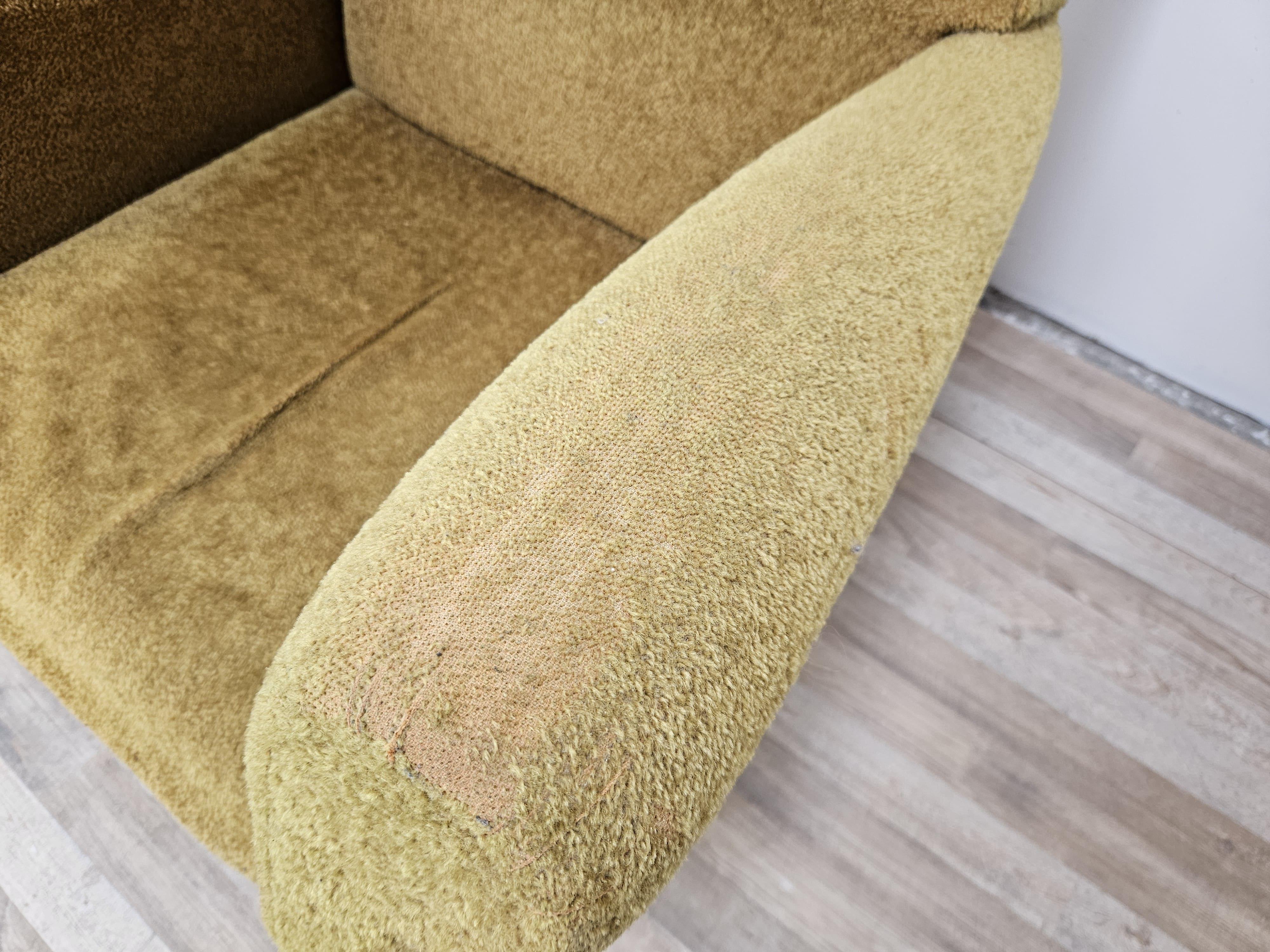 Poltrone Mid Century in stoffa con piedi in ferro e legno, 1960 im Angebot 4