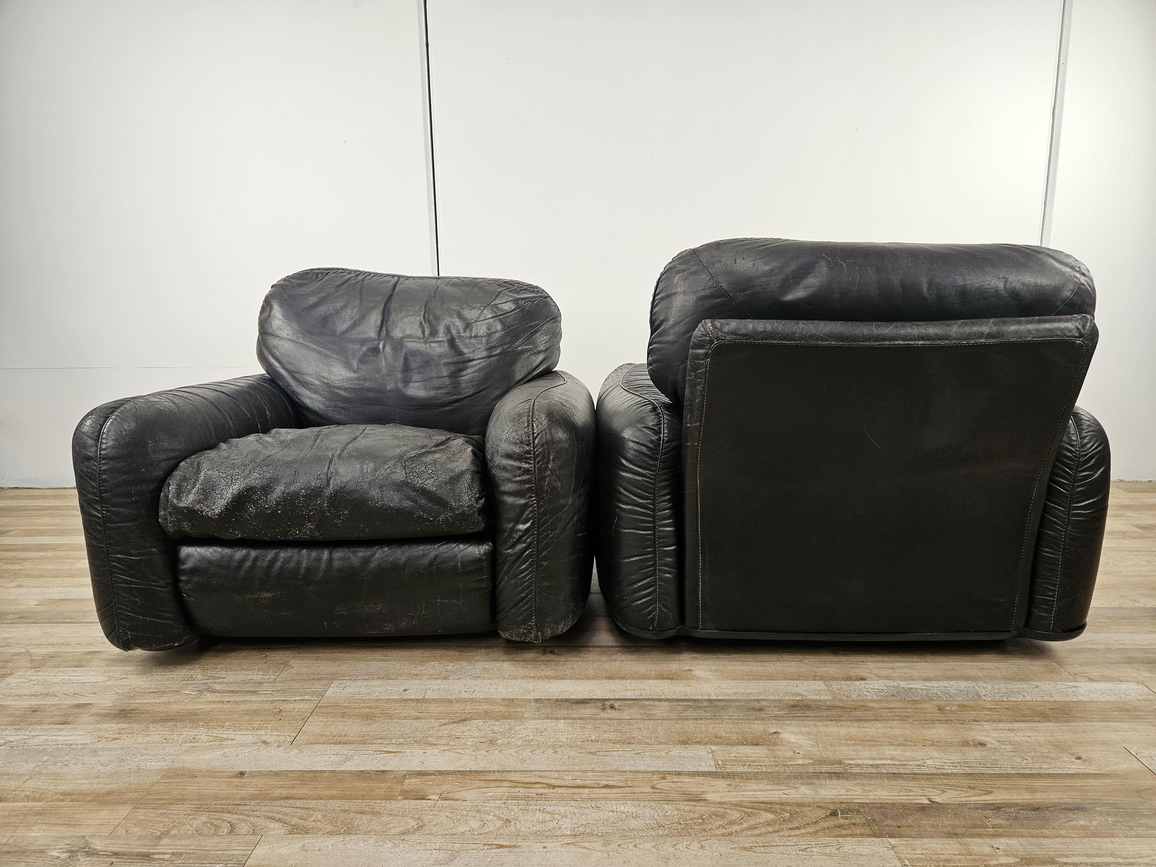 Mid-Century Modern Fauteuils en cuir 