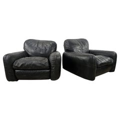 Sillones de cuero 'Piumotto' de Arrigo Arrigoni para Busnelli años 70