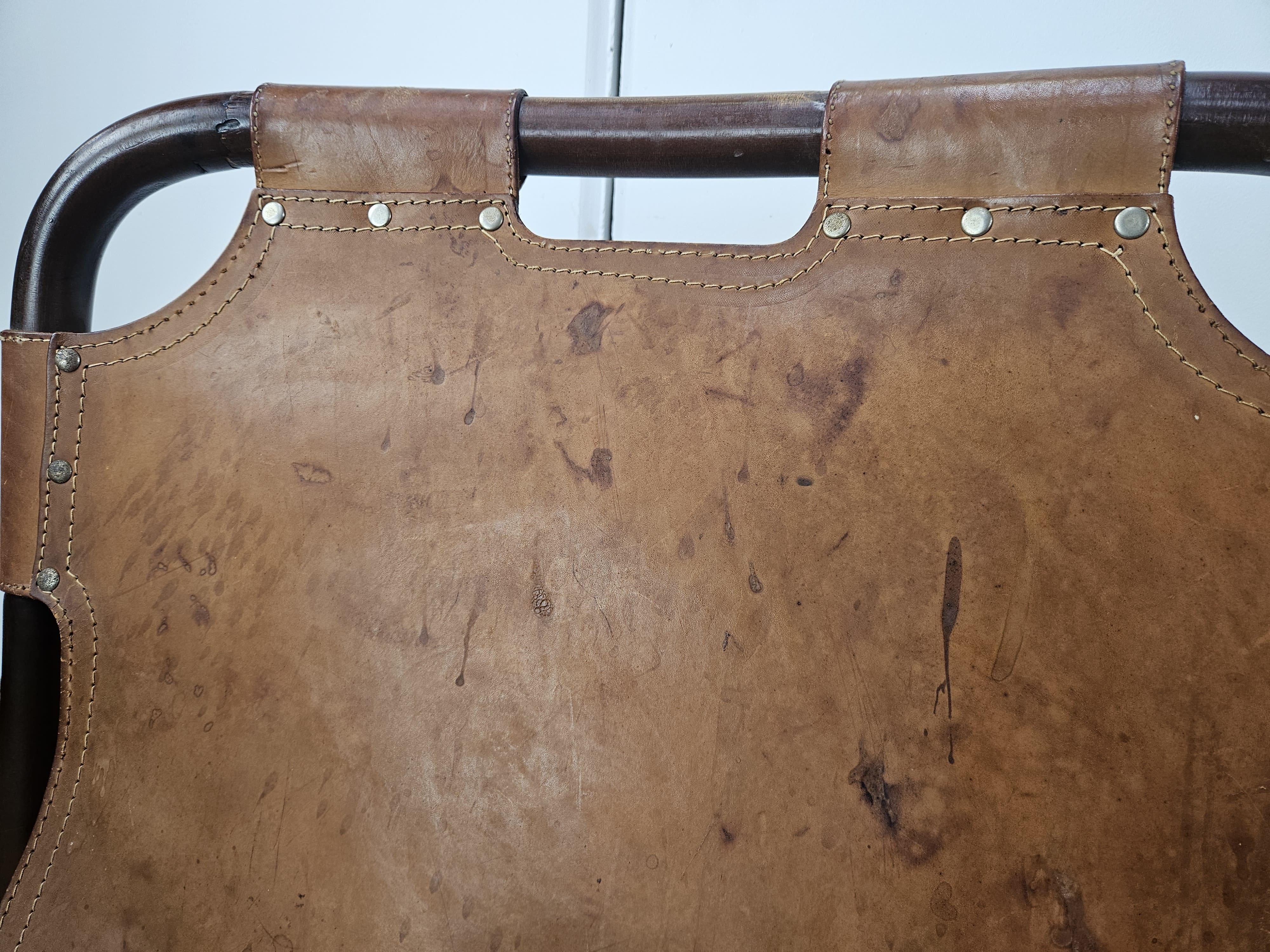 Sillones Safari en bambú y cuero de Tito Agnoli años 60 en venta 4
