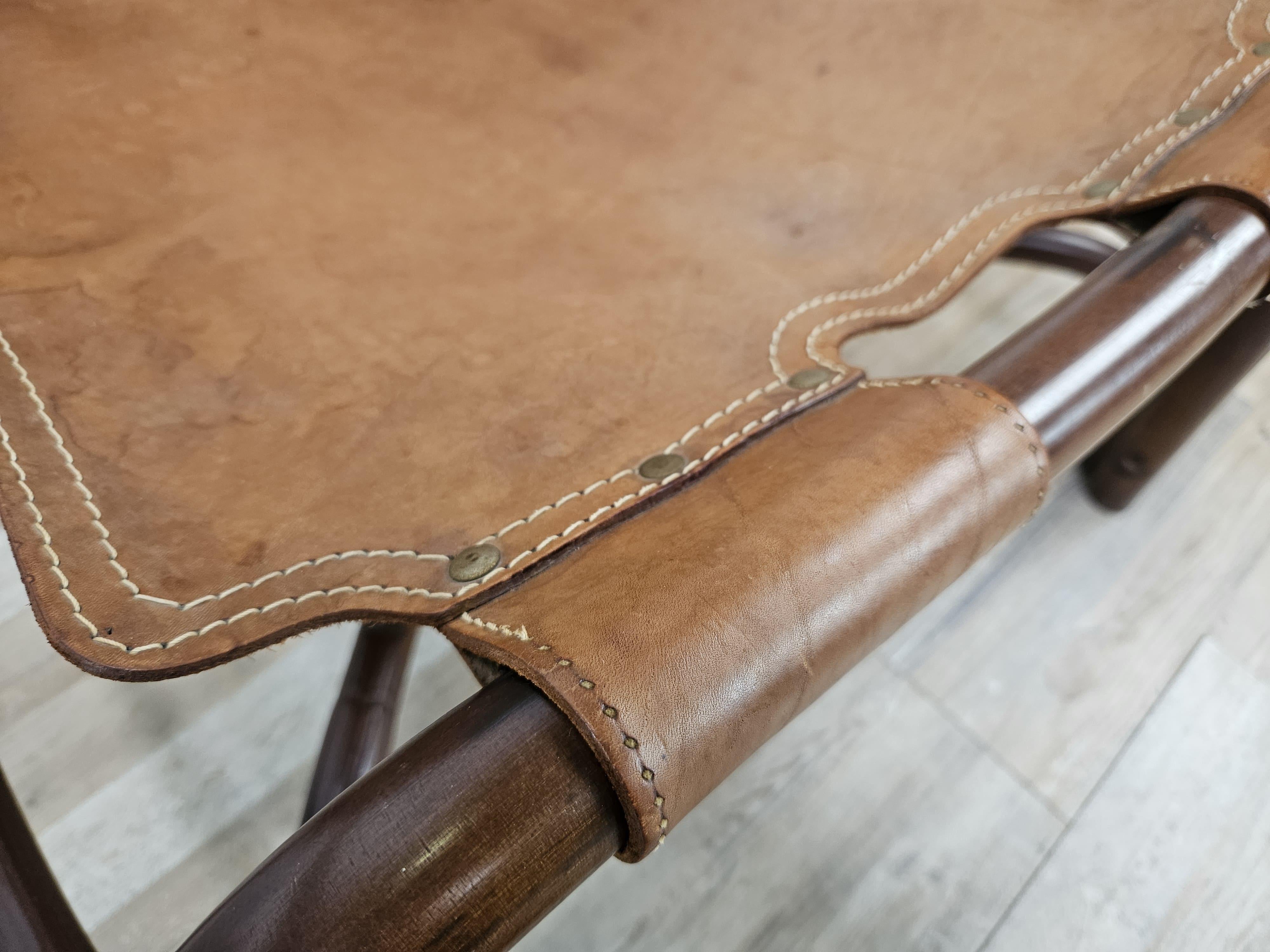 Sillones Safari en bambú y cuero de Tito Agnoli años 60 en venta 6