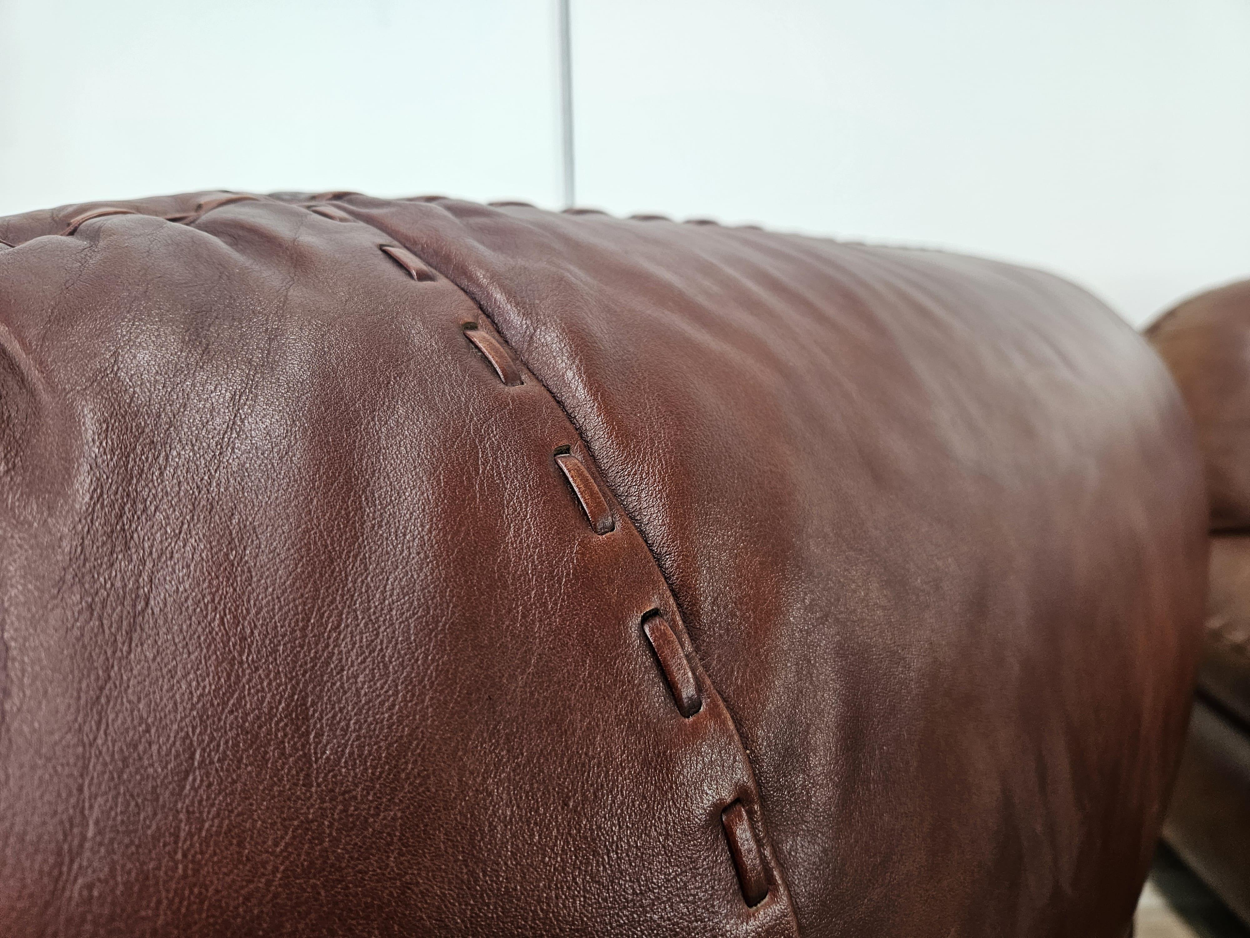 Sillones Sapporo de Mobilgirgi en cuero marrón de los años 70 en venta 13