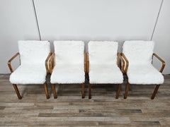 Swedish 1970s armchairs by J. O. Carlsson for Joc revisited in white fur