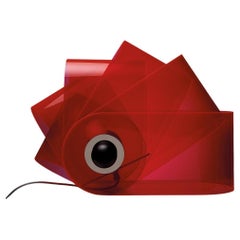 Poltronova GHERPE Table lamp in fluorescent red by Superstudio
