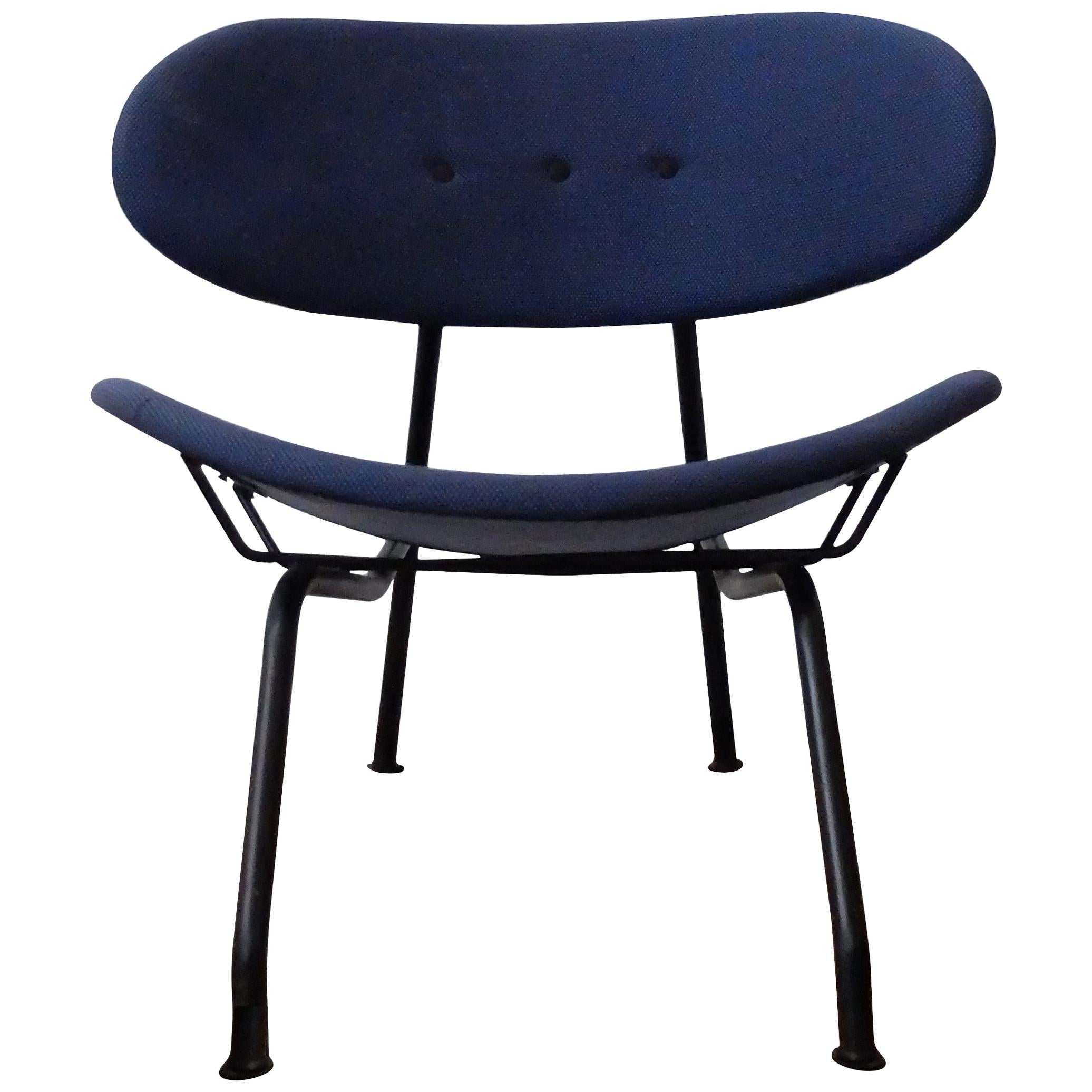Poltronova, Italian Mid-Century Modern, Pair of Blue Lounge Chairs, 1970s