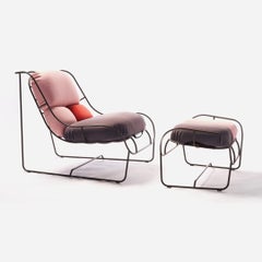 Poltronova PLASMA Armchair and footrest by Nigel Coates