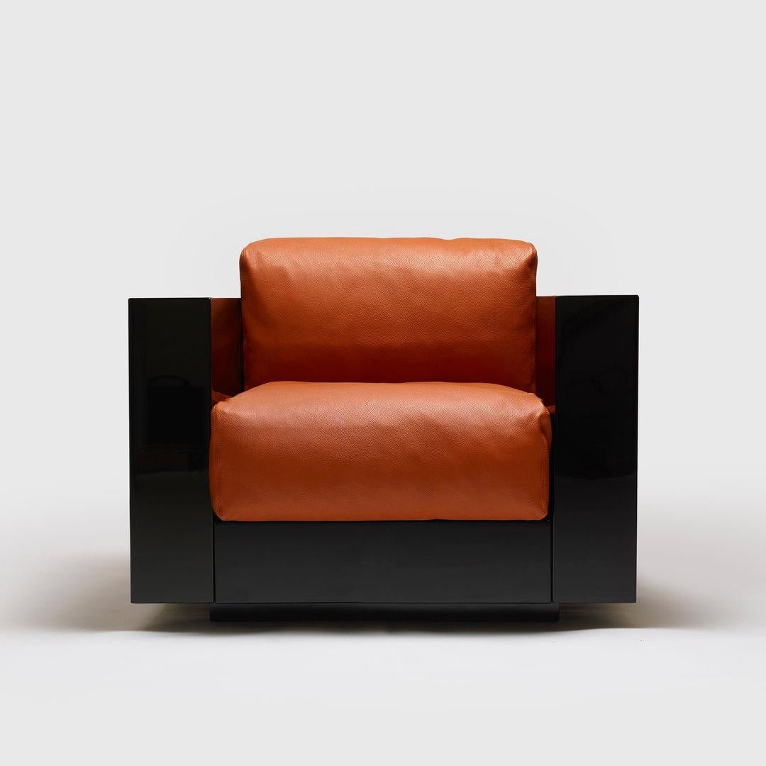 Poltronova Sillón SARATOGA de Lella y Massimo Vignelli Cuero en venta