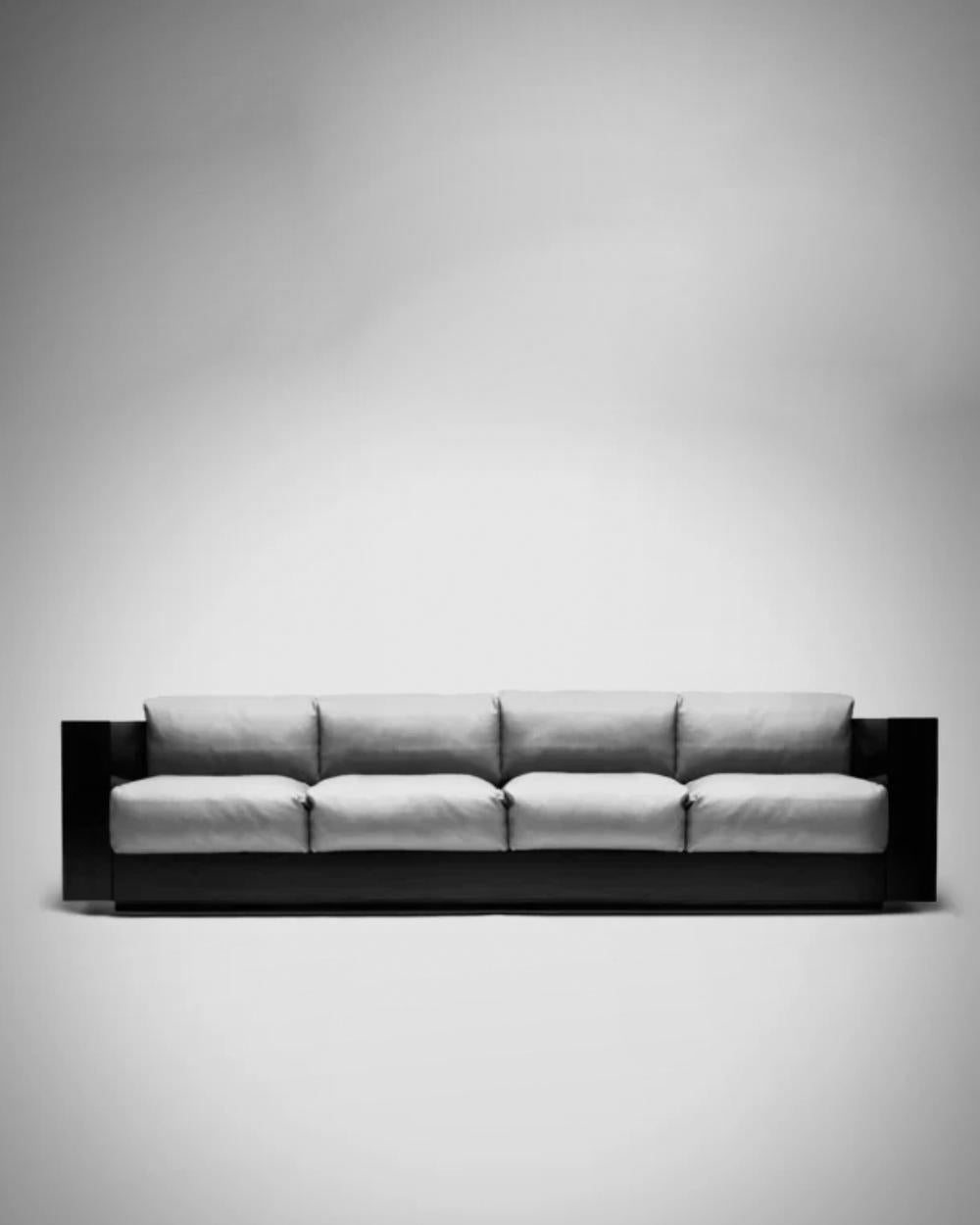 Sofá pequeño Poltronova SARATOGA de Massimo and Lella Vignelli Cuero en venta