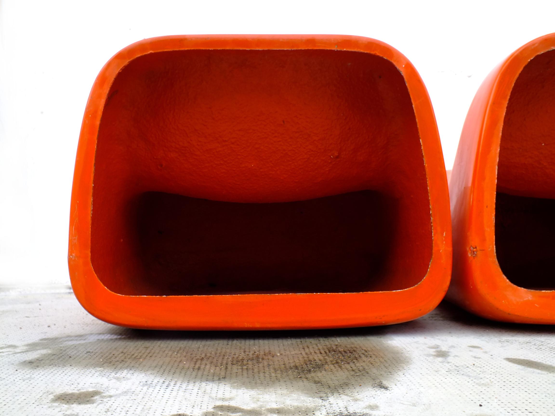 Saporiti Italy year ’68 design Alberto Rosselli two (2)armchair jumbo fiberglass For Sale 9