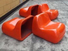 Saporiti Italia anno '68 design Alberto Rosselli Saporiti due (2) poltrone jumbo in vetroresina