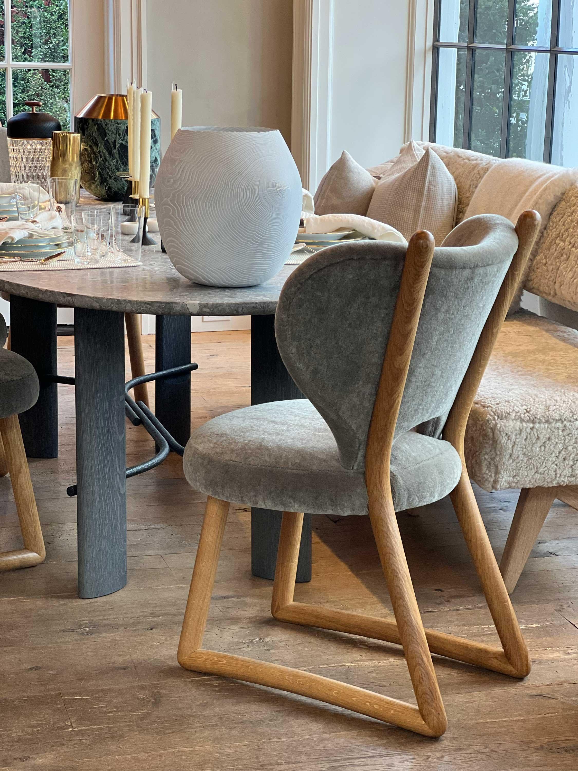 Fabric Polus 002 Chair in Ecorce Gray by Pierre Augustin Rose For Sale