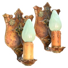 Poly-Chrome Tudor Sconce Pair by Kayline