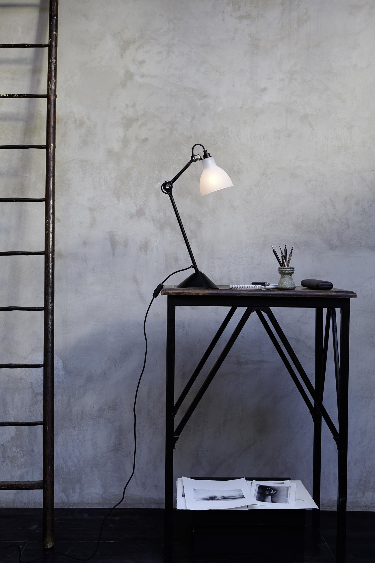 Polycarbonate lampe Gras N° 205 table lamp by Bernard-Albin Gras
Dimensions: D 17.5 x W 14 x H 39 cm
Materials: Steel, Polycarbonate
Also available: Different colors and other shade available.

All our lamps can be wired according to each