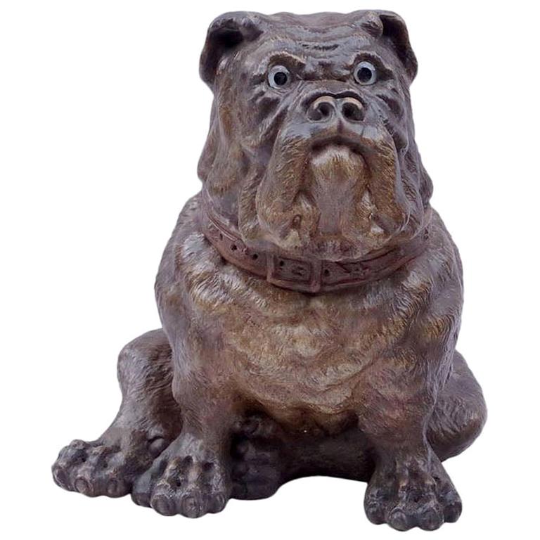 Polychromatic Ceramic Bulldog, English Antiques, Late 19th Century