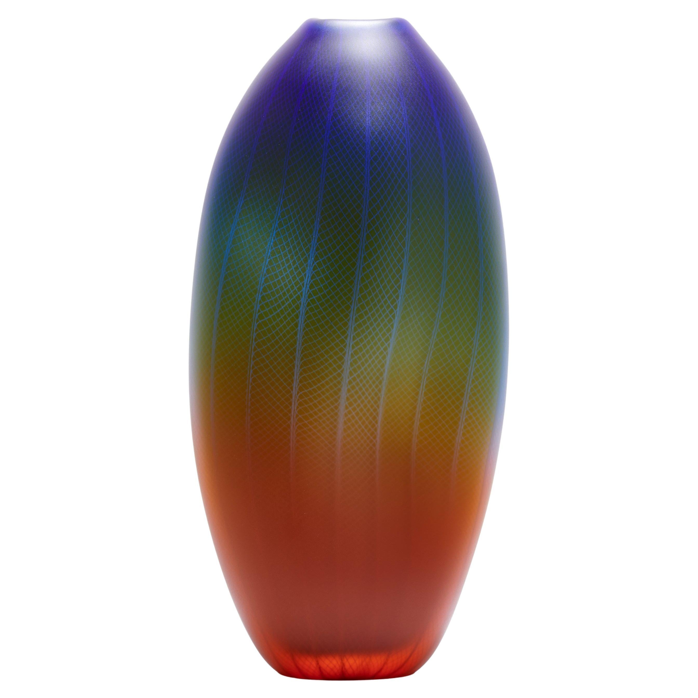 Polychromatic Interleave 004, Glass Vessel in Red, Blue & Green by Liam Reeves