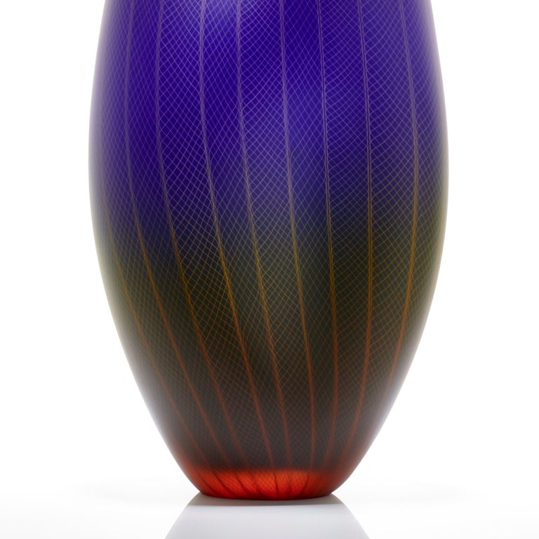 British Polychromatic Interleave 006, Glass Vessel in Red, Blue & Green by Liam Reeves For Sale
