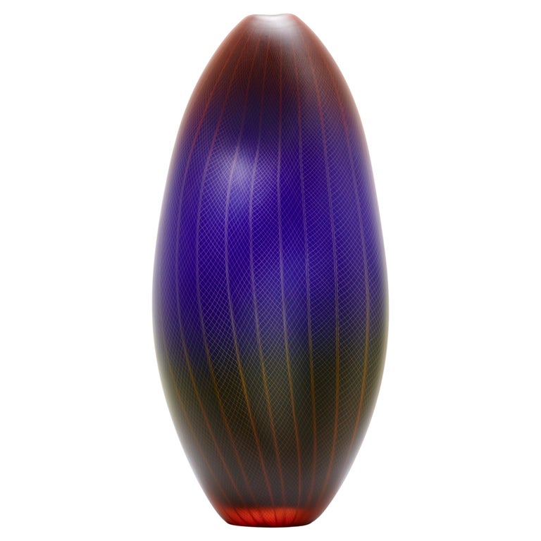 Polychromatic Interleave 006, Glass Vessel in Red, Blue & Green by Liam Reeves For Sale