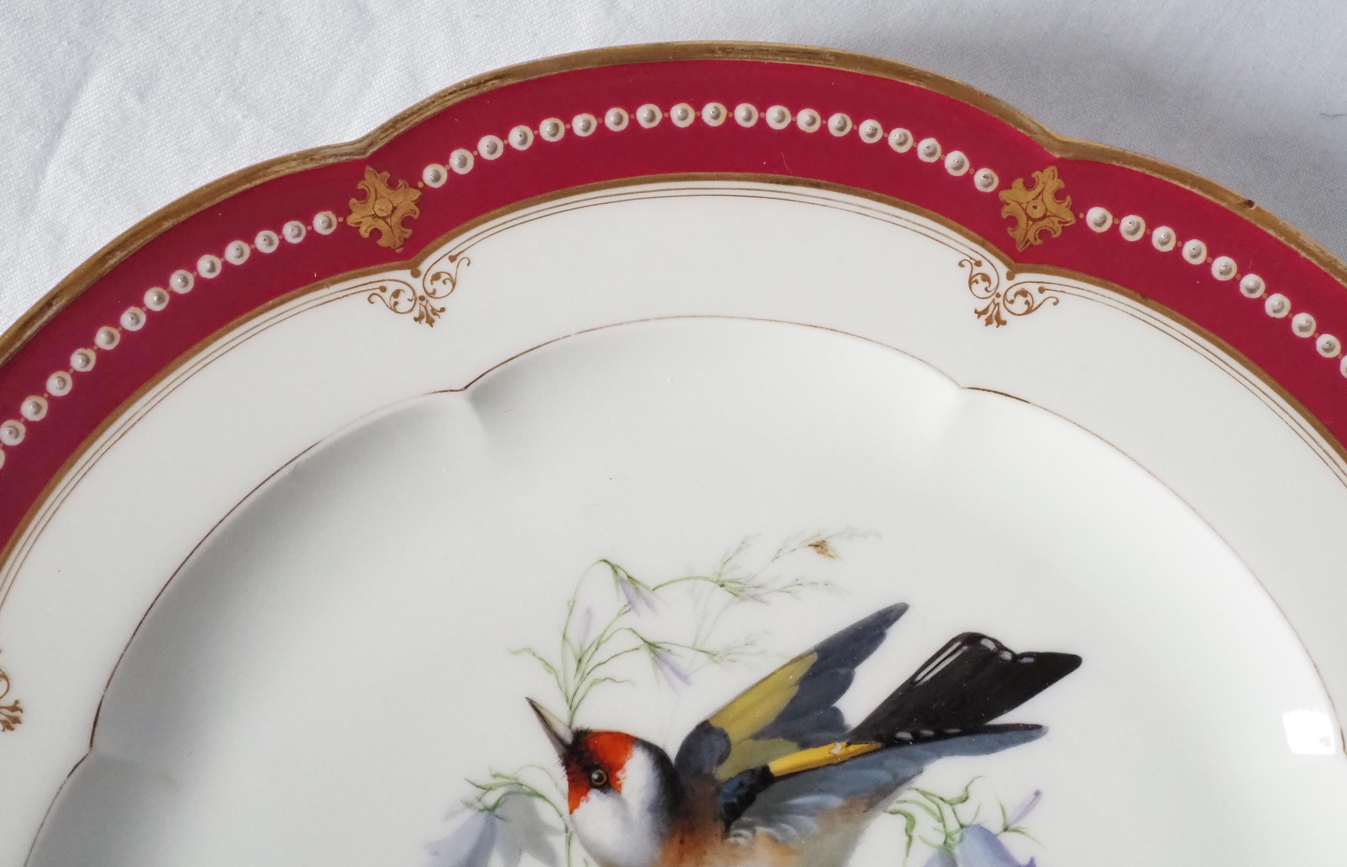 Polychromatic Sevres porcelain plate, mid 19th century In Good Condition For Sale In GRENOBLE, FR
