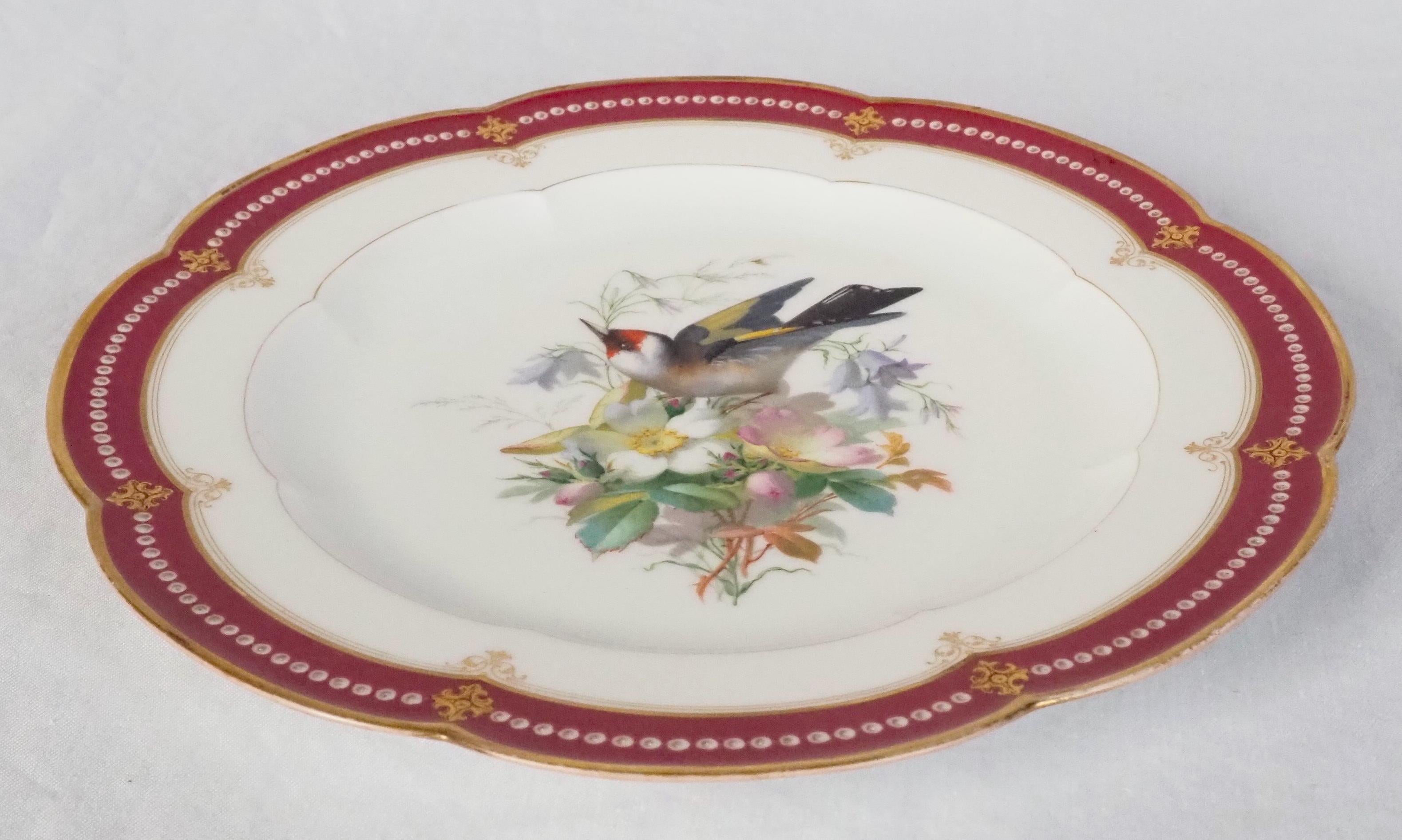 19th Century Polychromatic Sevres porcelain plate, mid 19th century For Sale