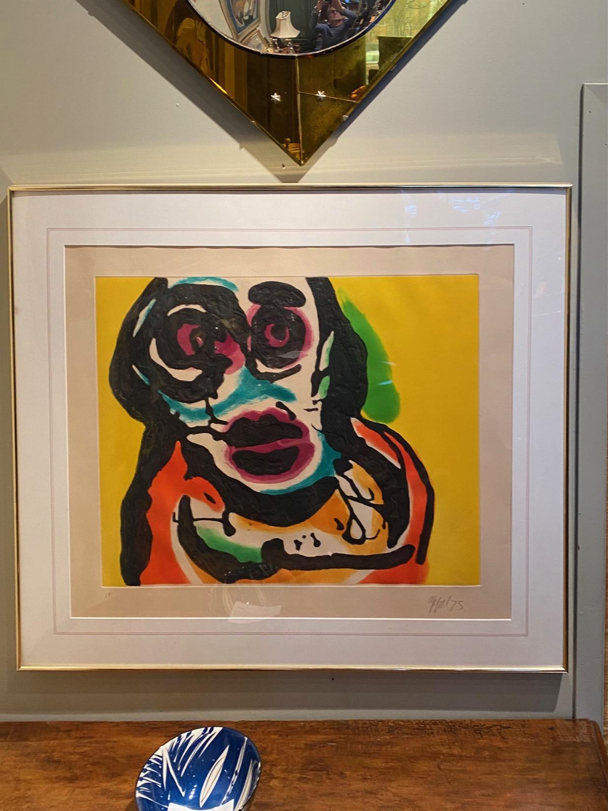 Polychrome Acquatint   Plate IV from Five Night Faces in Broadway by Karel Appel For Sale 5