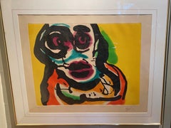 Acquatinta policroma Piastra IV di Five Night Faces in Broadway di Karel Appel