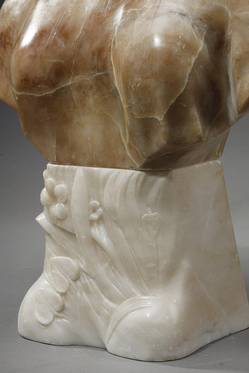 Polychrome Alabaster Sculpture of a Woman's Bust by a. Gory, Late 19th Century 12