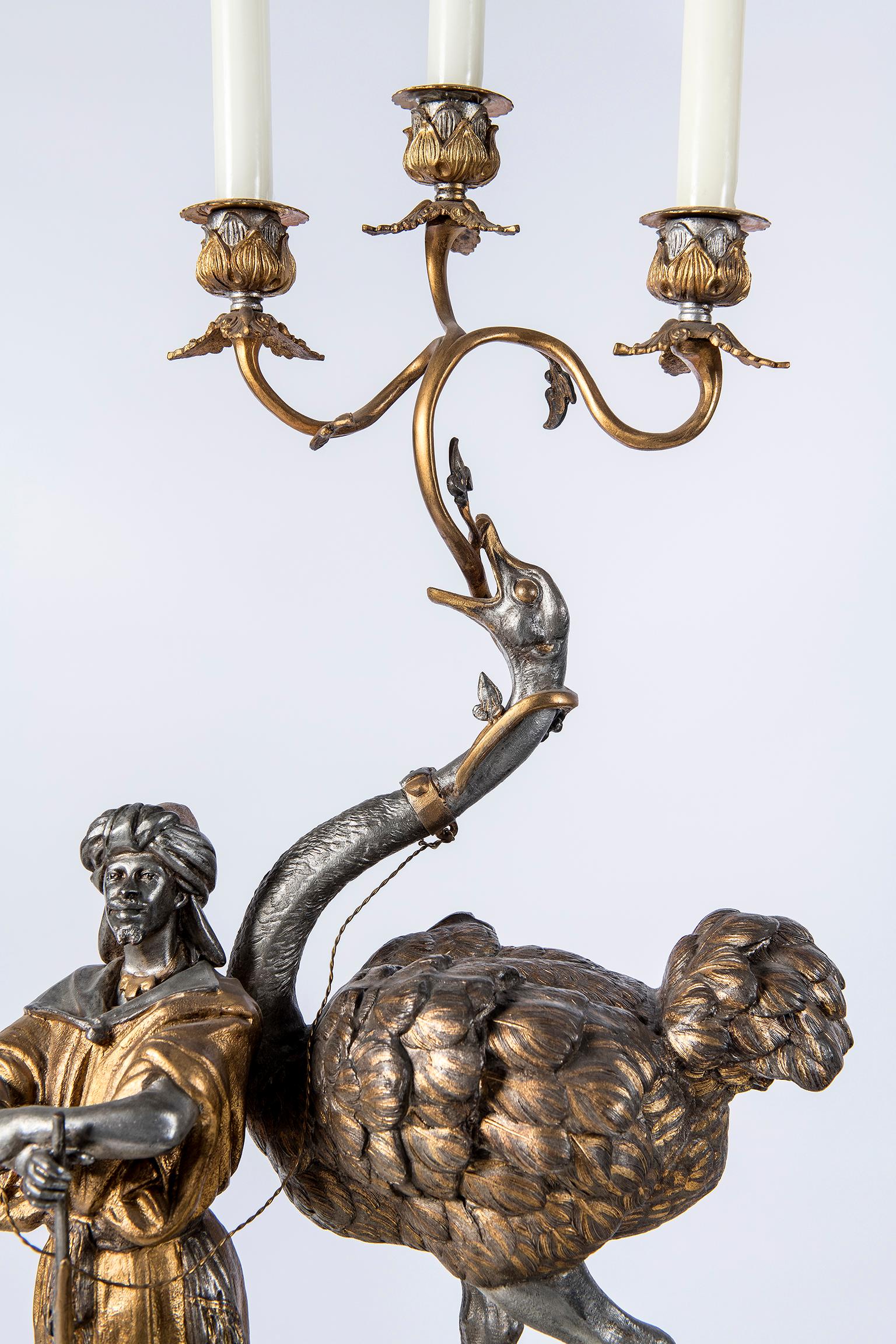Polychrome Alloy Bronze Garniture, Orientalist Style, 1860 For Sale 8
