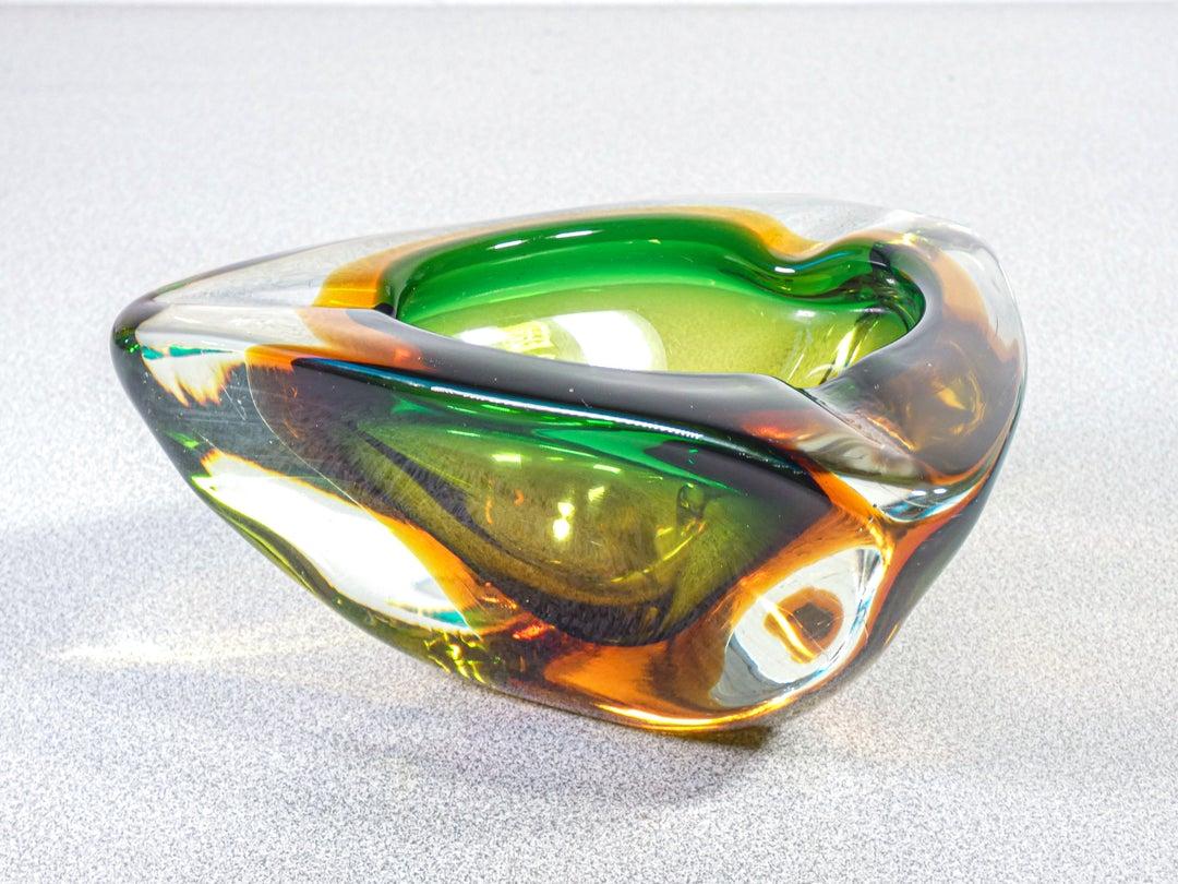 Italian Polychrome Blown Murano Glass Ashtray - 2