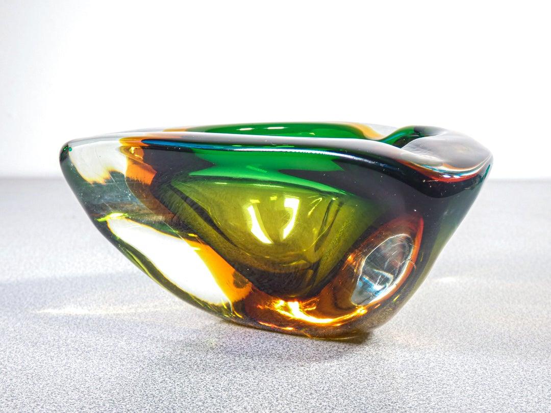 20th Century Polychrome Blown Murano Glass Ashtray - 2