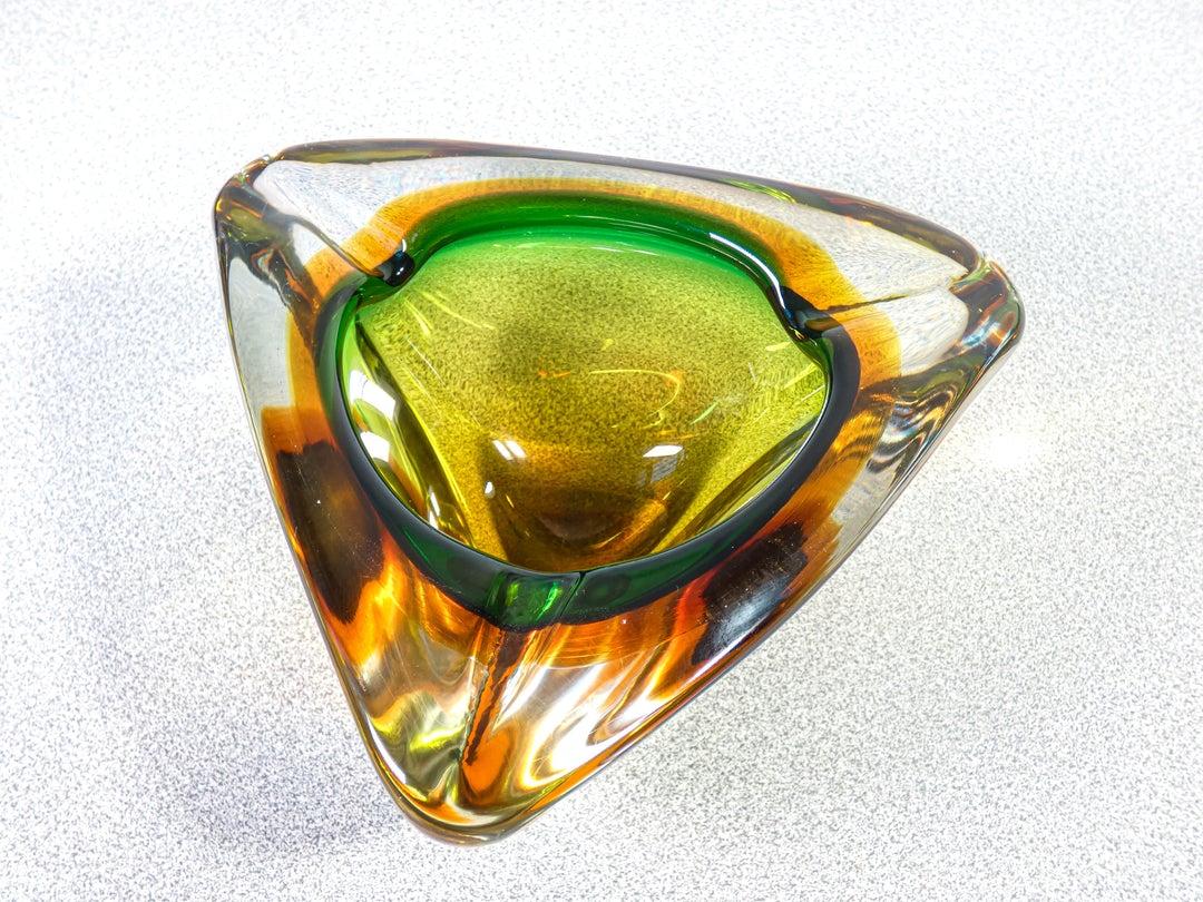 Polychrome Blown Murano Glass Ashtray - 2 1