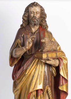 Polychrome Carved Wooden Sculpture From The Late 16th Century, Germany.