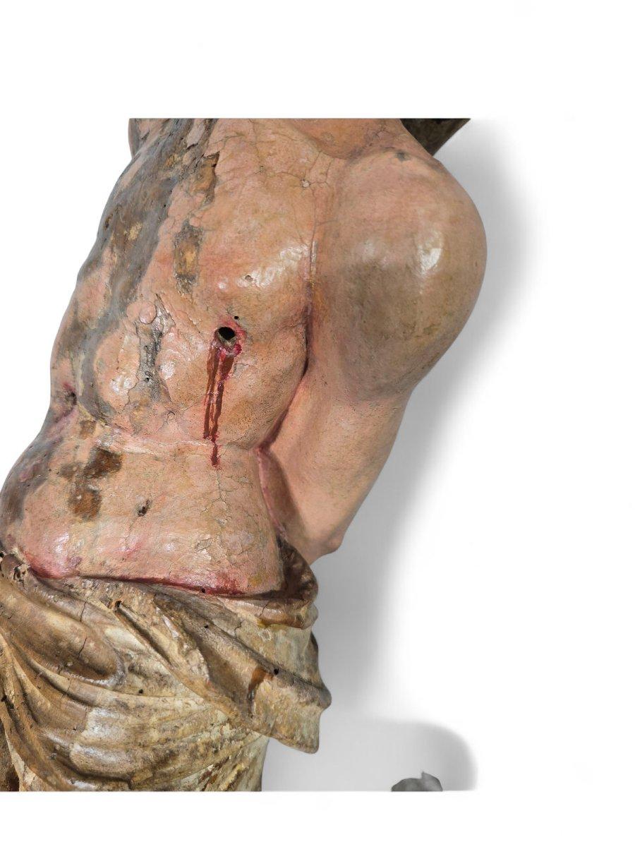 Polychrome carved wooden sculpture of Saint Sebastian, late 16th century. JUAN D en vente 4