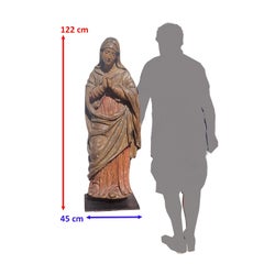 Madonna in preghiera, scultura in legno policromo, XVI secolo, Italia