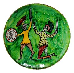 Polychrome Ceramic Dish Design Giovanni de Simone Palermo, 1960s