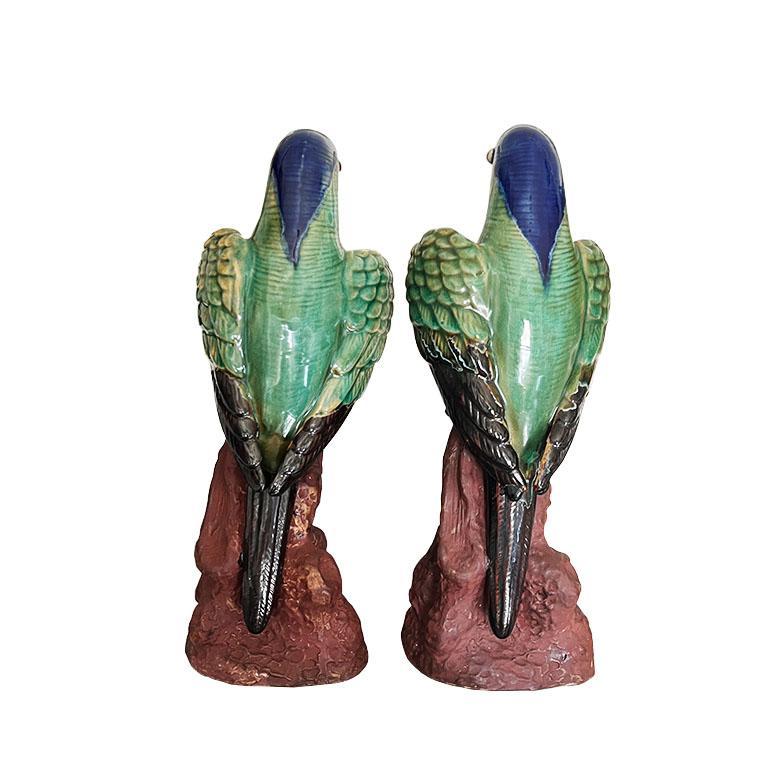 ceramic parrot figurines
