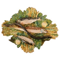 Antique Polychrome Ceramic Platter in the Style of Bernard Palissy