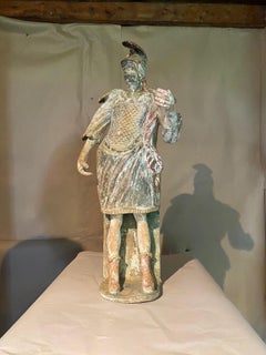 Polychrome Ceramic Sculpture of Athena