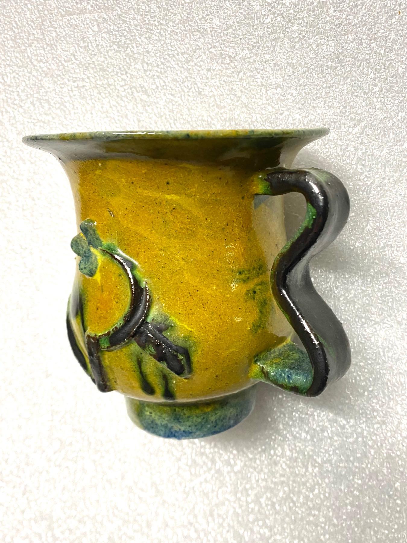 Polychrome Ceramic Vase by Gudrun Baudisch for Wiener Werkstätte
Signed: '9139  W' '

Provenance: Important Private Collection, Chicago