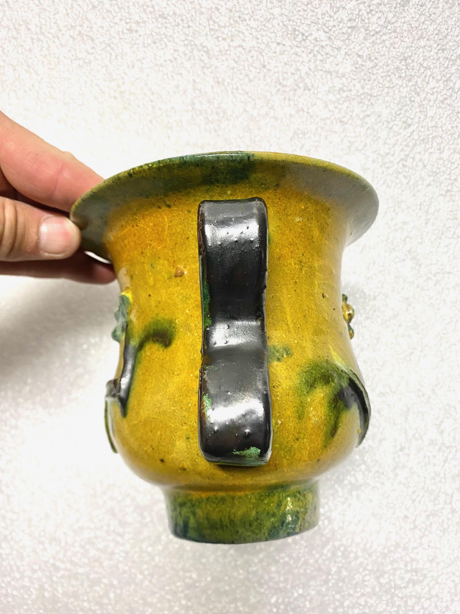 Early 20th Century Polychrome Ceramic Vase by  Gudrun Baudisch for Wiener Werkstätte For Sale