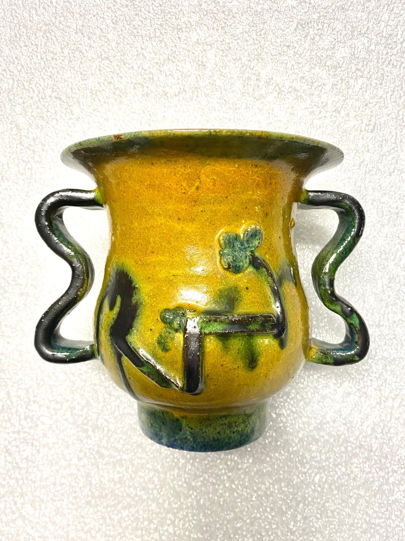 Polychrome Ceramic Vase by  Gudrun Baudisch for Wiener Werkstätte For Sale 3
