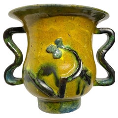 Polychrome Ceramic Vase by  Gudrun Baudisch for Wiener Werkstätte
