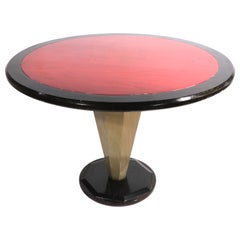 Polychrome Cerused Oak Dining Center Table