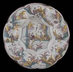Polychrome Chinoiserie Lobed Dish Delft, 1680-1690
