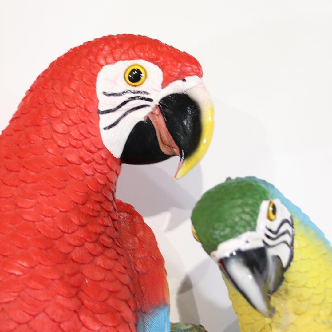 Polychrome composition parrot wall sculpture.